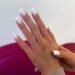 short square nails with white french tips
